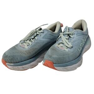 Hoka One One Womens Size 9 Bondi 7 1110519 BFBG Blue Running Shoes Sneakers